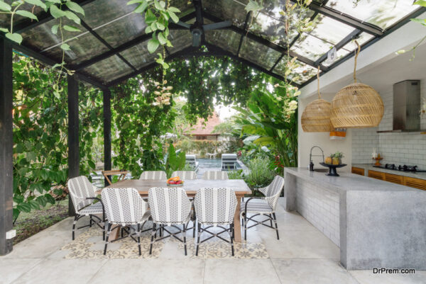 Pergolas are wide-open