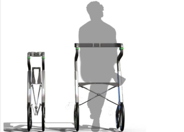 Potential Energy Walker designed with hubless wheels